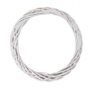 Bílý antik ratanový věnec Wreath Rattan L - Ø 40*4 cm