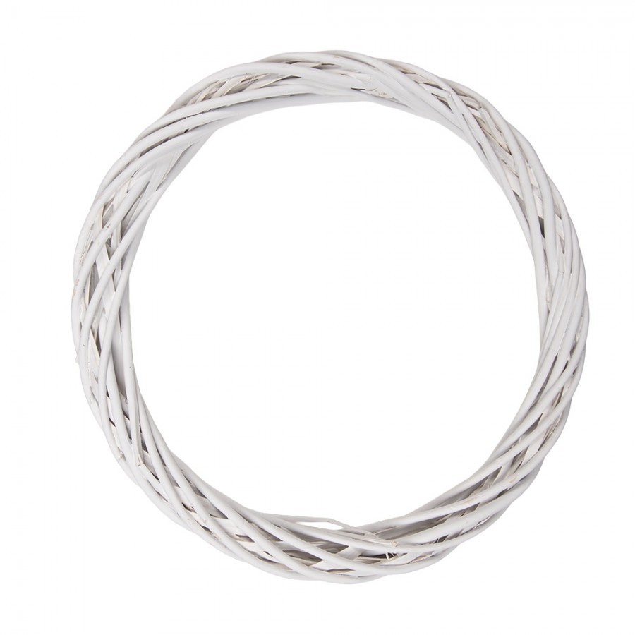 Bílý antik ratanový věnec Wreath Rattan L - Ø 40*4 cm