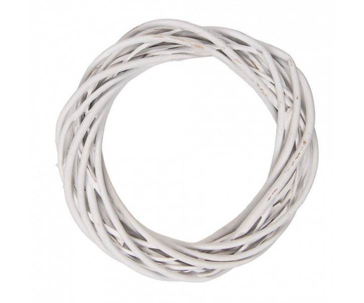 Přírodní bílý ratanový věnec Rattan XS - Ø 20*4 cm Clayre & Eef
