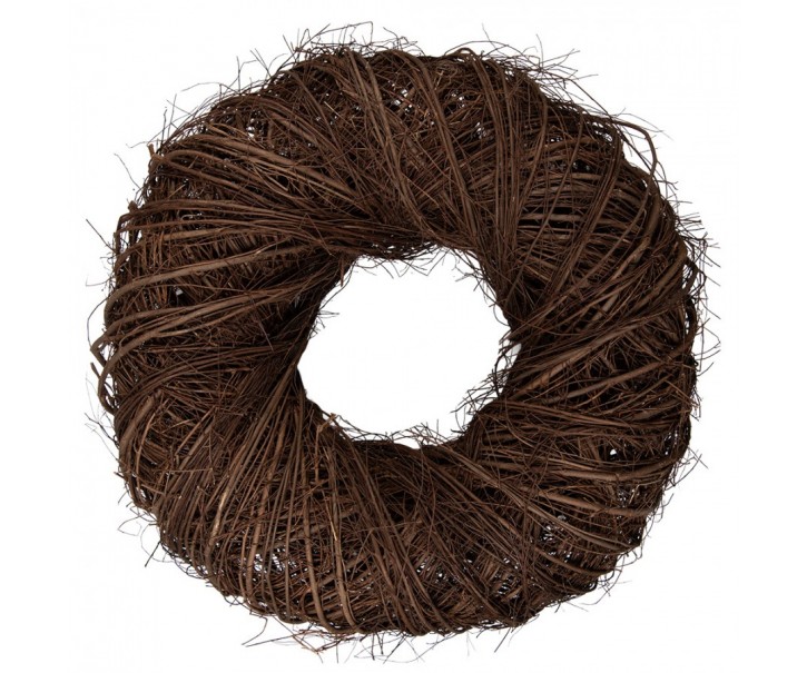 Hnědý přírodní proutěný věnec Wreath L - Ø 60*18 cm Clayre & Eef