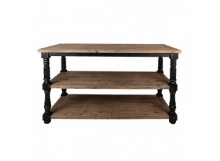 Černo-hnědý antik prezentační dřevěný stůl Presenti - 180*100*85 cm