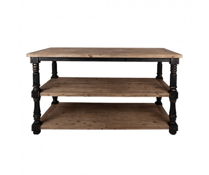 Černo-hnědý antik prezentační stůl Presenti - 180*100*85 cm Clayre & Eef