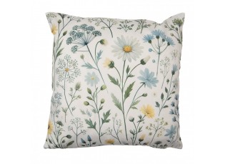 Béžový povlak na polštář s lučními květy I - 45*45cm