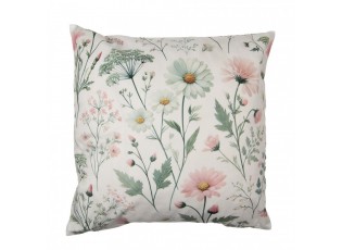 Béžový povlak na polštář s lučními květy - 45*45cm