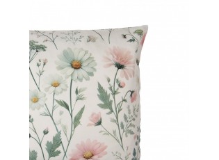 Béžový povlak na polštář s lučními květy - 45*45cm