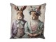 Béžový povlak na polštář s králíky vintage - 45*45cm Clayre & Eef