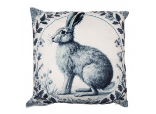 Béžový povlak na polštář s králíkem a věnečkem - 45*45cm