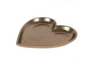 Zlatá antik dekorační miska podnos srdce Raw Gold - 21*21*2 cm