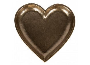 Zlatá antik dekorační miska podnos srdce Raw Gold - 21*21*2 cm