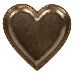 Zlatý antik dekorační podnos srdce Heart - 21*21*2 cm