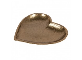 Zlatá antik dekorační miska podnos srdce Raw Gold - 14*14*2 cm