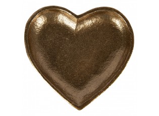 Zlatá antik dekorační miska podnos srdce Raw Gold - 14*14*2 cm