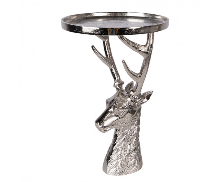 Decorative Bowl ? 25x38 Cm Silver Colored Aluminium Deer - ? 25*38 cm Clayre & Eef