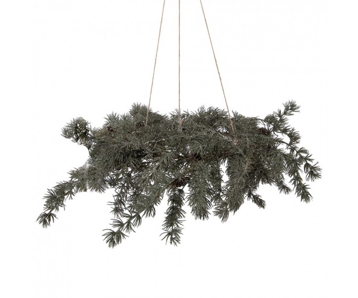 Závěsný vánoční umělý věnec Christmas Wreath Led - Ø 60*8 cm / 3*AA Clayre & Eef