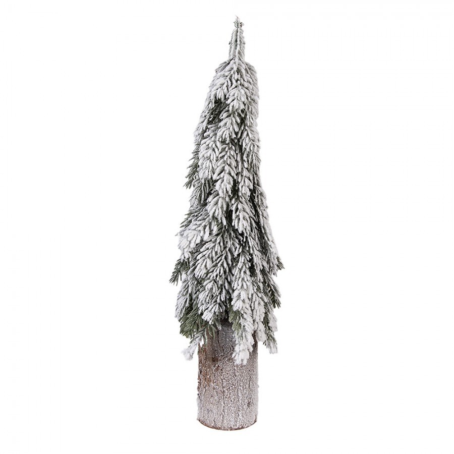 Vánoční dekorace jehličnatý stromek na dřevě - Ø 18*57 cm