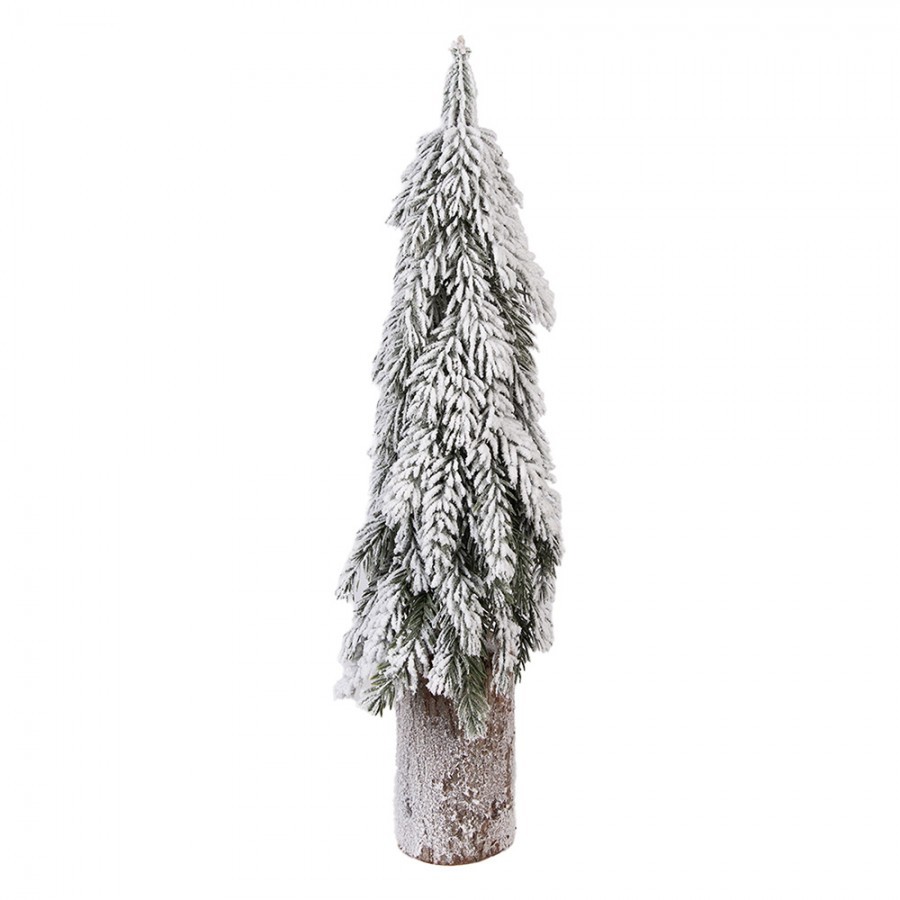 Vánoční dekorace jehličnatý stromek na dřevě - Ø 18*57 cm