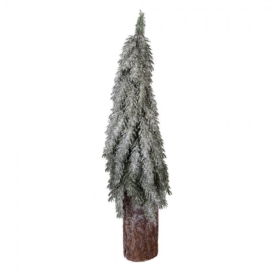 Vánoční dekorace jehličnatý stromek na dřevě - Ø 18*57 cm