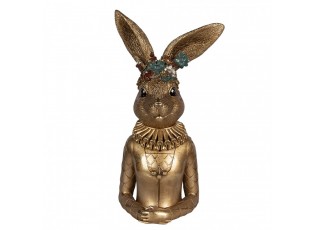Decorative Figurine Rabbit 27x17x51 Cm Gold Colored Plastic - 27*17*49 cm