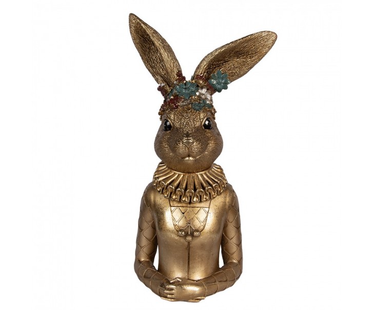 Decorative Figurine Rabbit 27x17x51 Cm Gold Colored Plastic - 27*17*49 cm Clayre & Eef