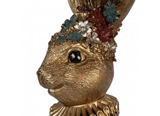 Decorative Figurine Rabbit 27x17x51 Cm Gold Colored Plastic - 27*17*49 cm