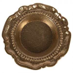 Zlatá antik dekorační kulatá miska Raw Gold - Ø 12*2 cm