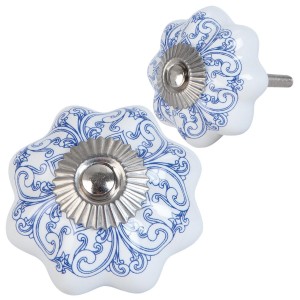 Keramická úchytka s ornamenty - Ø 4 cm