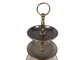 Béžovo-zlatý kovový 3-patrový etažér ve vintage stylu - Ø 18*35 cm Clayre & Eef