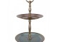 Barevný zlatý kovový 3-patrový etažér ve vintage stylu - Ø 27*51 cm Clayre & Eef