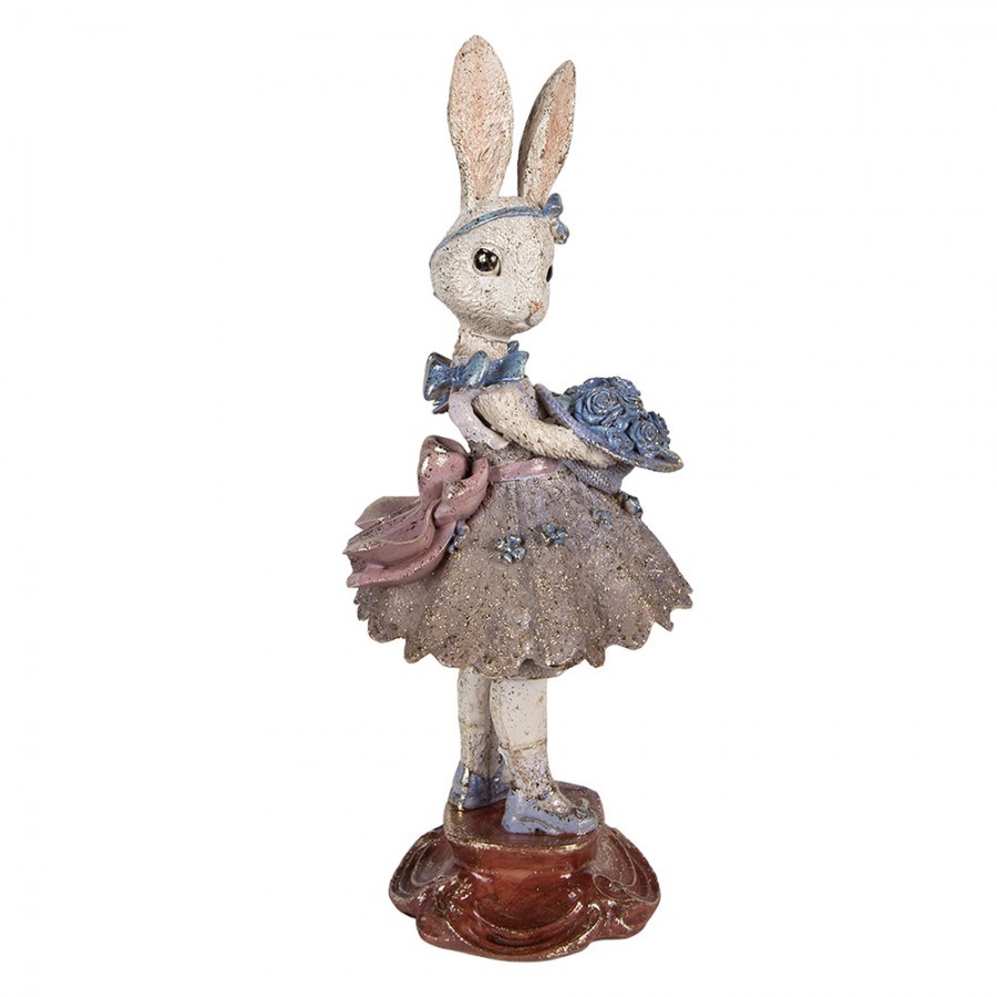 Vintage soška zaječice baletka v sukni a kyticí se zlatou patinou  - 15*14*35 cm 6PR6026