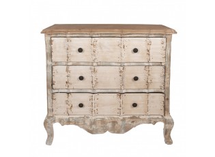 Béžová antik dřevěná komoda se šuplíky Chantien - 95*38*90 cm