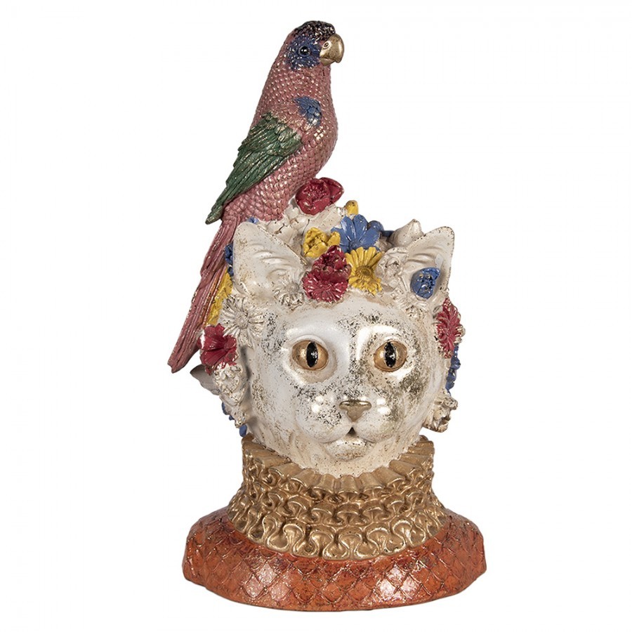 Decorative Figurine Cat 24x21x40 Cm White Plastic - 24*21*40 cm