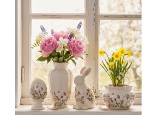 Vajíčko na podstavci s lučními květy Flowers of Love M - Ø 12*19 cm