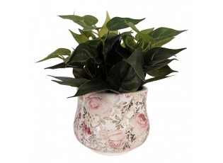 Keramický obal na květináč s růžemi Rosien M - Ø 18*15 cm