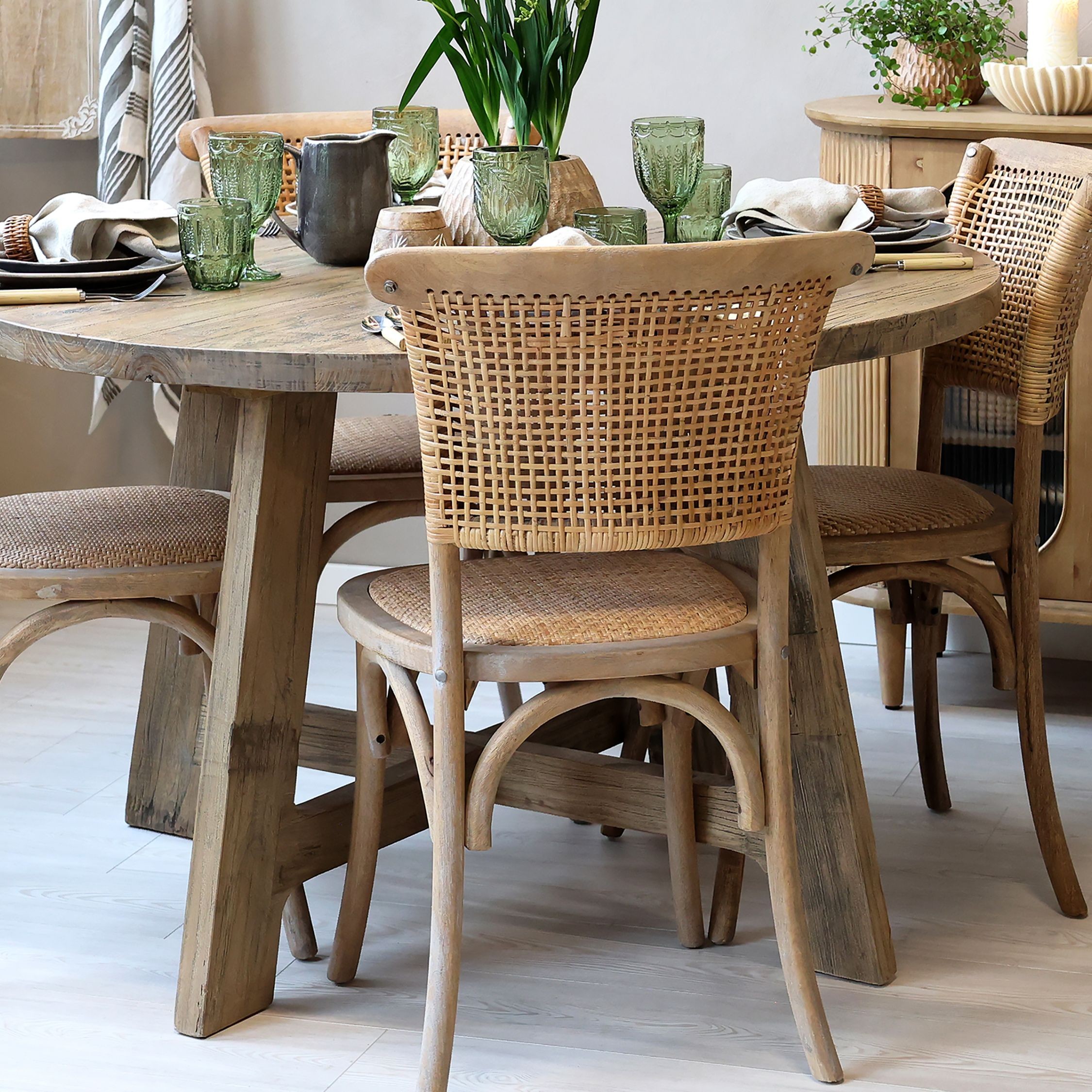 Přírodní kulatý jídelní stůl z recyklovaného dřeva Marseille - Ø 120 * 76 cm 40044500