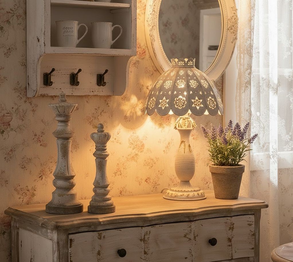 Béžová antik kovová lampa Camille - Ø 41*69 cm E27/ 1*60W