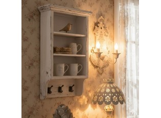 Béžová antik nástěnná kovová lampa Anelli - 40*18*70 cm E14/ 2*25W