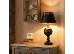 Černá antik kovová lampa Jallia - Ø 35*78 cm E27/ 1*60W