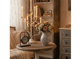 Bronzové antik kovové stolní hodiny Hille - 14*5*16 cm 