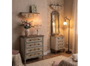 Dřevěná vintage komoda se šuplíky Monique - 79*37*120 cm