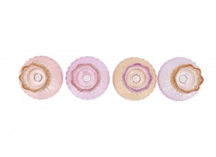 4ks pastelový mix skleněný svícen/ váza tulipán Love Tulip - Ø 11*17cm