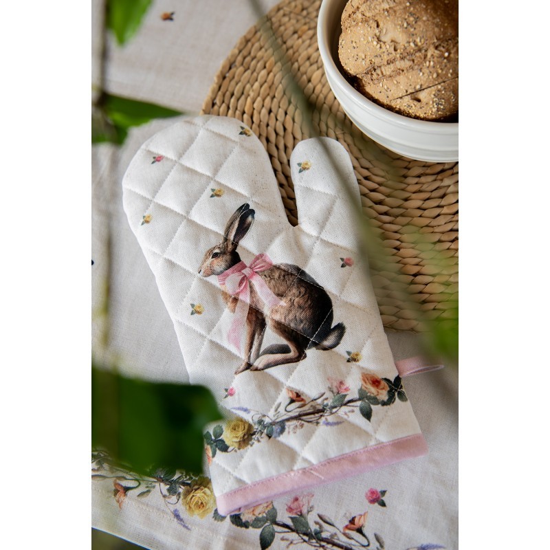 Chňapka - rukavice zajíc s květy Easter Whispers Collection - 18*30 cm Clayre & Eef Chňapka - rukavice zajíc s květy Easter Whispers Collection - 18*30 cm Clayre & Eef