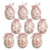 9ks dekorace bílé závěsné vajíčko s květy Spring Egg - Ø 5*8 cm