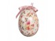 9ks dekorace bílé závěsné vajíčko s květy Spring Egg - Ø 5*8 cm Clayre & Eef