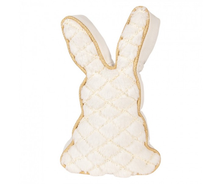 Door Stop Rabbit 20x7x31 Cm White Polyester - 20*7*31 cm Clayre & Eef