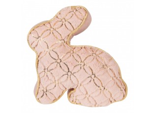 Růžovo-zlatá zarážka ke dveřím ve tvaru králíka - 29*10*27 cm