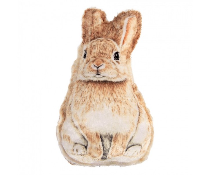 Dekorační plyšový polštářek ve tvaru králíčka - 13*5*25 cm Clayre & Eef