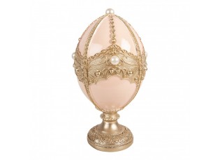 Růžovo-zlaté zdobené vajíčko na podstavci - Ø 15*27 cm
