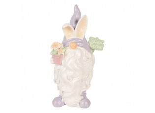 Decorative Figurine Gnome 16x10x30 Cm White Plastic - 16*10*30 cm