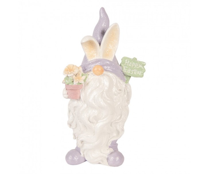 Decorative Figurine Gnome 16x10x30 Cm White Plastic - 16*10*30 cm Clayre & Eef