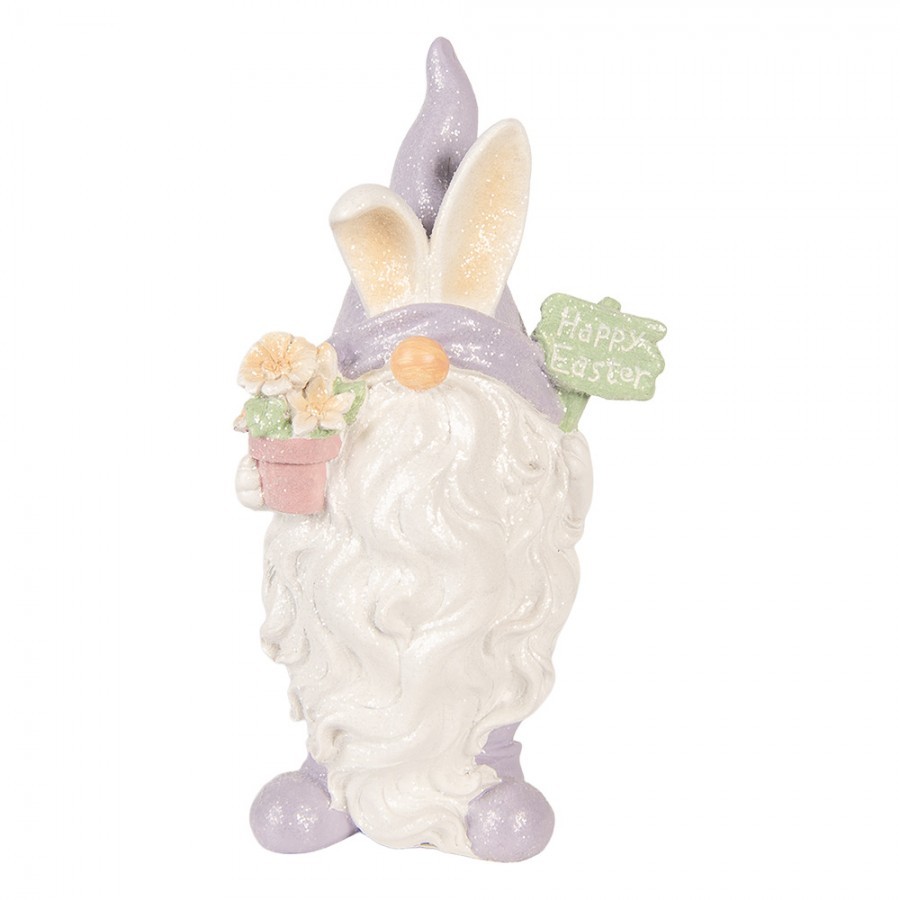 Decorative Figurine Gnome 16x10x30 Cm White Plastic - 16*10*30 cm